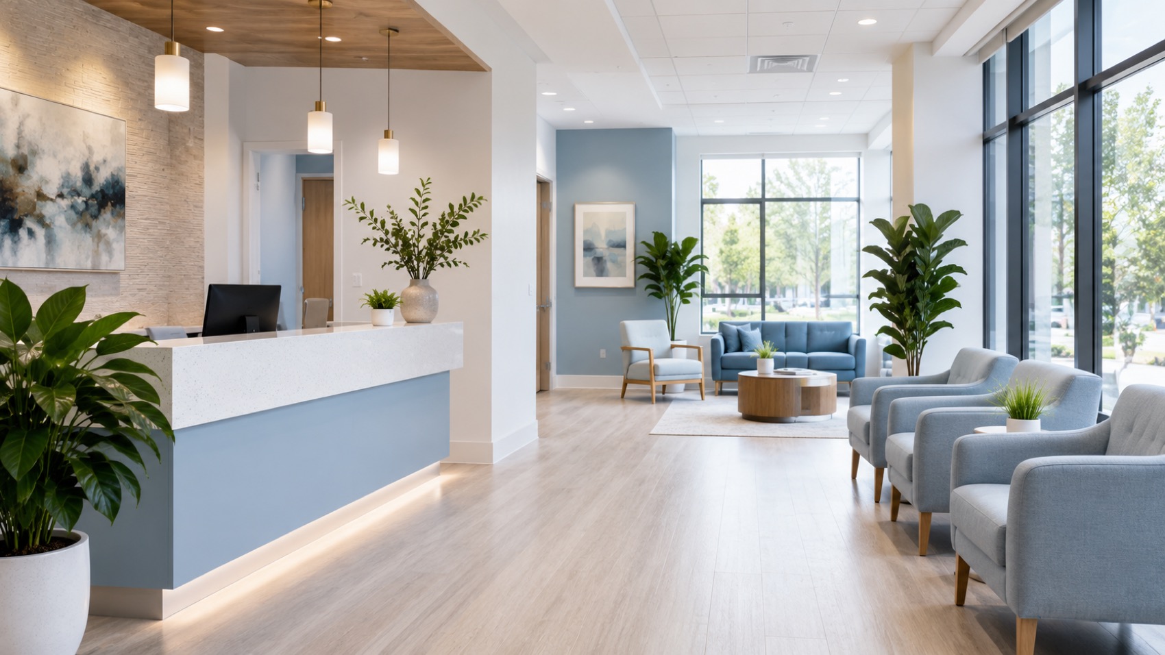 Modern medical clinic reception in the Central Valley